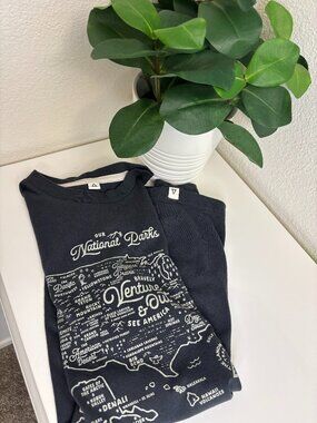 The Landmark Project  National Parks Maps T-Shirt Deep Grey Mens Small